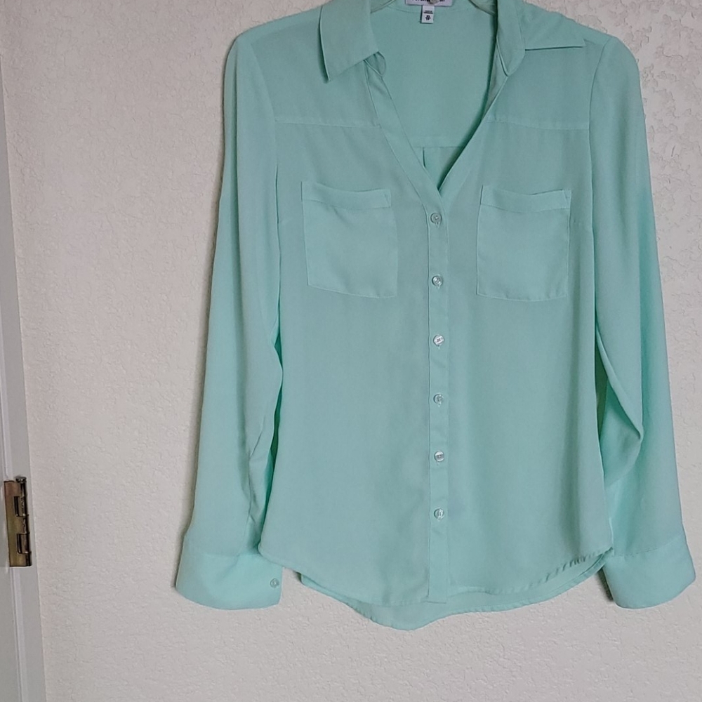 Express Portofino blouse XS light green